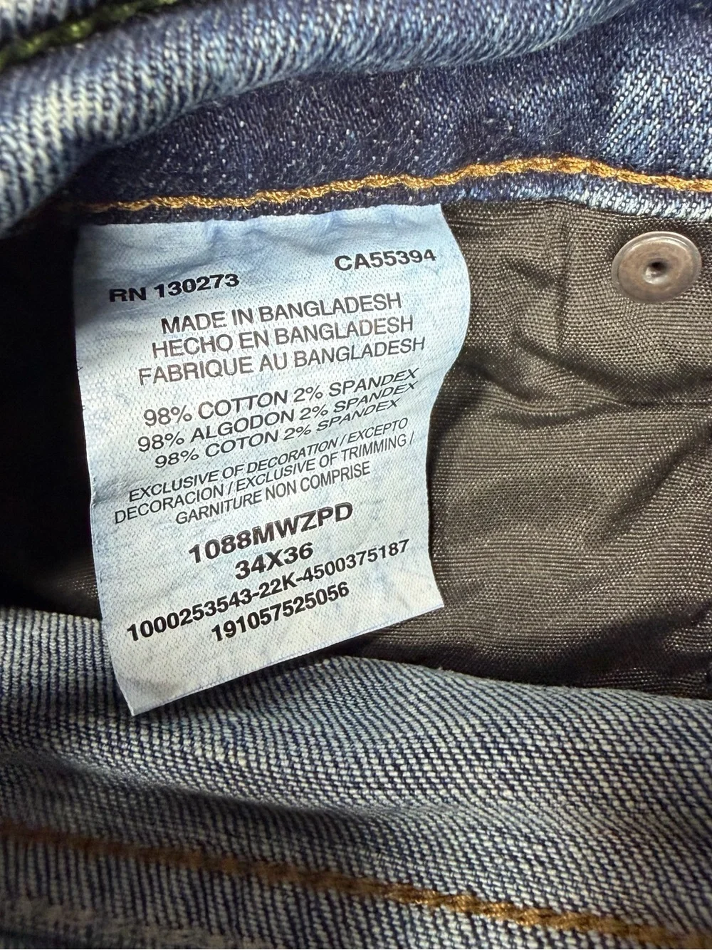 Wrangler Retro Slim Straight 34x36 Mens Blue Jeans Denim